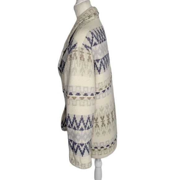 VINTAGE 90s peacoat French County Express wool blend southwestern‎ oversized M - Picture 2 of 15